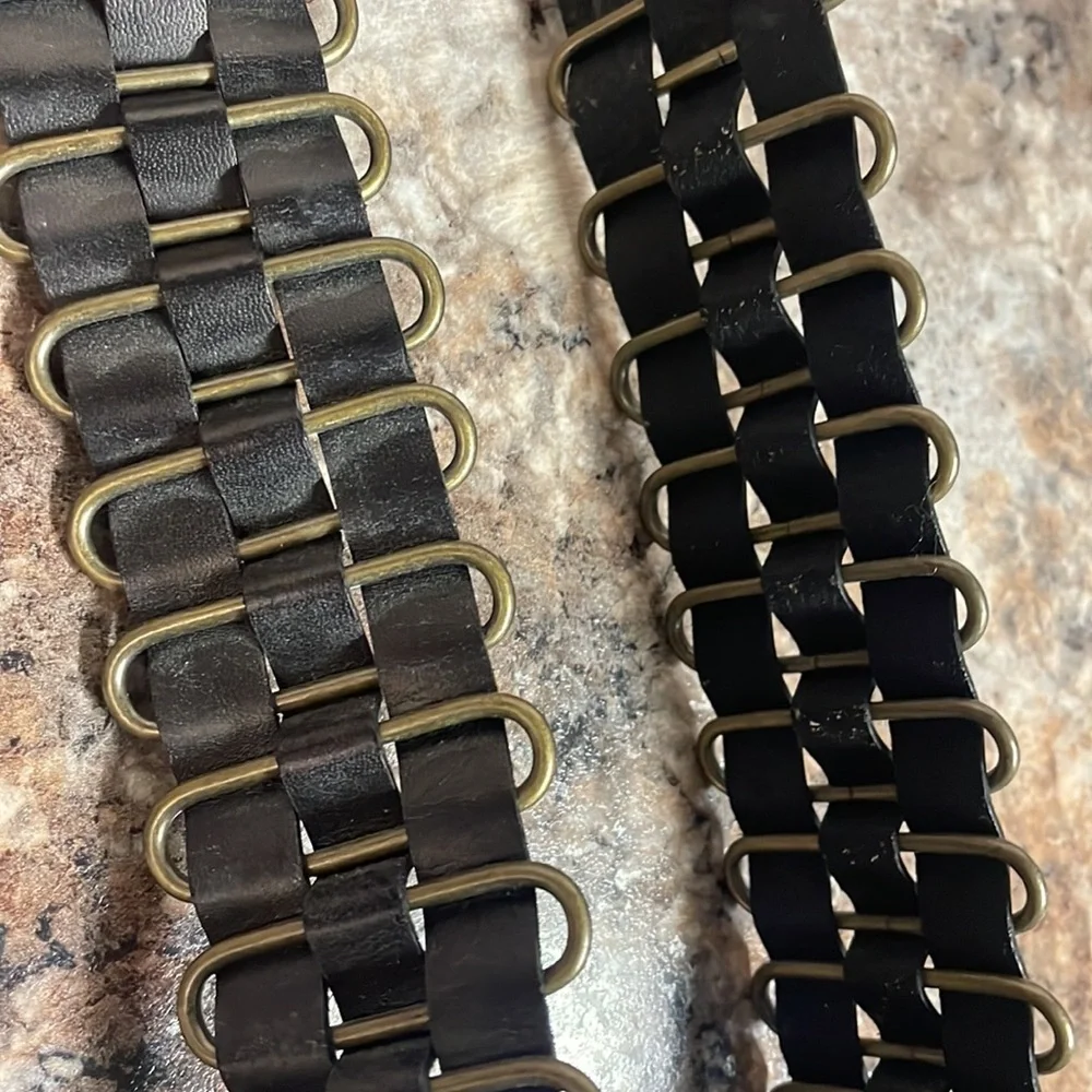 Linea Pelle Black and Gold Chain Belt Size  Medium